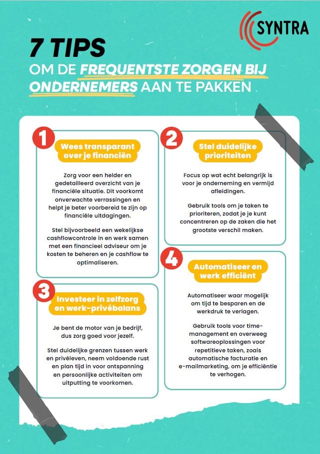 Syntra: 7 tips om de frequentste zorgen voor ondernemers aan te pakken